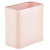 mDesign Metal Wastepaper Bin — Compact Rectangular Bathroom Bin — Rubbish Basket for Home and Office — White