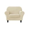 SYLC 2 Pieces Armchair Sofa Cover, Sofa Slipcover 1 Seater with 1 Separate Seat Cushion Cover, Furniture Protector Collection Split Set Stretch V