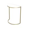 BZZK Marble Console Table 50cm 60cm Height Slim Cshaped Sofa Table Living Room Hotel Side Table Space Saving Coffee TableSize40  20  50CMColorWhi