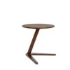 Round Coffee Table Low Table Sturdy Wooden End Table Vintage Bedside Table with VShaped Foot Sofa Side Table for Living Room Bedroom and Small Sp