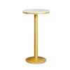 Bar Round Table Marble Highleg Table Bistro Cocktail Table with Golden Legs Sturdy Metal Frame Suitable for Living Room Coffee Shop Easy to Assem