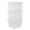 Iris Ohyama, Set of 6, Storage boxes, 10 L, with lid, stackable, garage, bedroom, living room - Useful Storage Box USB-SP - Transparent
