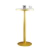Bar Round Table Marble High Table coffee tables for living room with Metal Frame Metal Base Easy to Assemble Suitable for Diningbaroutdoor Height