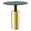 WALNUTA Style Living Room Side Tables Gold Teatable Sofa Endtable White and Black Side Coffee Table Color  Black