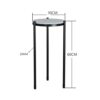 Plant Display Stand Compact Round Side Table 60cm Tall Telephone Table White Marble Console Table for Hallway Balcony Living RoomSize30  30  60cm