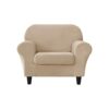 SYLC 2 Pieces Armchair Sofa Cover, Sofa Slipcover 1 Seater with 1 Separate Seat Cushion Cover, Furniture Protector Collection Split Set Stretch V