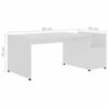 Tok Mark Traders  White High Gloss Side Table SShape 2 Tier Modern Coffee Table With Storage Wooden Living Room Furniture Best for Placing books