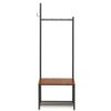 Amazon Basics 6-Hook Coat Rack with Shoe Bench and 2-Tier Storage, Black