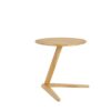 Round Coffee Table Low Table Sturdy Wooden End Table Vintage Bedside Table with VShaped Foot Sofa Side Table for Living Room Bedroom and Small Sp