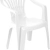VTL 4 X Dark Grey Plastic Garden Chairs Low Back Seat Patio Partying Camping Stacking