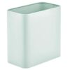 mDesign Metal Wastepaper Bin — Compact Rectangular Bathroom Bin — Rubbish Basket for Home and Office — White