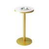 Stable High Marble Table Modern Round Bistro Cocktail Table with Solid Metal Frame Suitable for Living Room Canteen Coffee Shop Easy to Assemble
