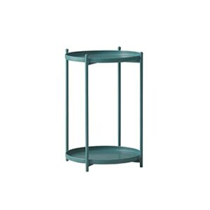 NXYJD Sofa Side Table Living Room Iron Corner Table Bedside Small Round Table Color  Blue