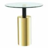 WALNUTA Style Living Room Side Tables Gold Teatable Sofa Endtable White and Black Side Coffee Table Color  Black