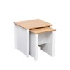 HOME MODERN Nesting Table Side Sofa Table Lamp Table End Table Nest of 2 Table Set Coffee Tables Small Space Living Room Furniture WhiteOak Color