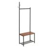 Amazon Basics 6-Hook Coat Rack with Shoe Bench and 2-Tier Storage, Black