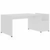 Tok Mark Traders  White High Gloss Side Table SShape 2 Tier Modern Coffee Table With Storage Wooden Living Room Furniture Best for Placing books