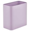 mDesign Metal Wastepaper Bin — Compact Rectangular Bathroom Bin — Rubbish Basket for Home and Office — White
