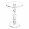 TPZLRN Pure Acrylic End Table Clear Side Table with Clear Small Round Top and Solid Post for Living RoomBedroom and Office Easy Assembly