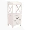 Nightstand End or Accent Table Nightstand with 2 Drawers  2 Countertops Wood Bedside Tables Practical Metal Handle Modern Style Furniture for Bed
