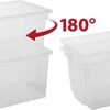 Iris Ohyama, Set of 6, Storage boxes, 10 L, with lid, stackable, garage, bedroom, living room - Useful Storage Box USB-SP - Transparent