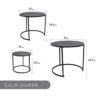 Nabatee Set Of 3 Round Nesting Tables Elegant Chic Style Living Room Side Tables Hallway Tables UK
