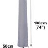 Kingsbridge Parasol Cover Waterproof 600D Heavy Duty Rip Proof Fabric Anti UV HxW 190x30/50cm Outdoor Patio Umbrella Cover Fits 2.7m 3m 9ft-11f P