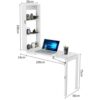 Wall Mounted Folding Table Multifunction Storage Rack With Storage Compartments Space Saving Retractable Computer Desk for Balcony Bay Window Liv