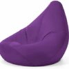 Bean Bag Bazaar High Back Chair and Footstool Combo 65cm x 87cm  Indoor Outdoor Water Resistant BeanBag Grey