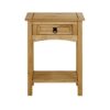 Mews Corona 1 Drawer Console Table, Waxed Pine, W 53 x D 35 x H 73cm