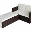 EVRE Outdoor Rattan Garden Love Bed Furniture Set Patio Conservatory Grey