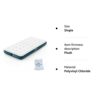 JHUNSWEN Camping Air Mattress, Raised Surface Air Bed with Carry Bag Durable Blow Up Bed Portable Inflatable for Tents Travel Home Guests 330lb M