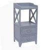 Nightstand End or Accent Table Nightstand with 2 Drawers  2 Countertops Wood Bedside Tables Practical Metal Handle Modern Style Furniture for Bed