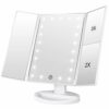 WEILY Lighted Makeup Mirror with 21 LED Lights Dual Power Supply 2X3X Magnifying LED Adjustable Brightness and Angle Black