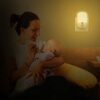 Gritin Night Light Plug in Walls, [2 Pack] Night Light with Dusk to Dawn Photocell Sensor & Adjustable Brightness-3000K Warm White Eye-Friendly N