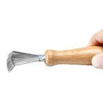 Hair Brush Cleaner Tool for Hair Dirt and Hair RemovalComb Cleaning BrushComb CleanerBrush Hair Cleanerwith Metal Wire Rake Wooden Handle for Hom