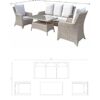 Sarah Highback 5 Seater Sofa Set In Nature With Beige Cushions And Coffee Table