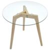 NXYJD Modern 2pcs Round Side Table Set Dining Tables for Living Room Study Coffee Table Glass Tabletop