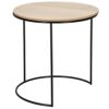 SPRINGOS Loft Round Shape Coffee Table Metal Black Natural Height 46 cm