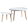 JKGHK Living Room Nesting Table Round Modern Nesting Coffee Table Set Of 2 Multifunction Creative Side End Tables For SofaBalconyBedroomEasy Asse