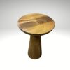 Mushroom Round Side End Table Bespoke Wooden Coffee Table 35 cm Diameter 35 Black
