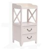Nightstand End or Accent Table Nightstand with 2 Drawers  2 Countertops Wood Bedside Tables Practical Metal Handle Modern Style Furniture for Bed