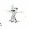 Furniturebox UK Atlanta 4 Rectangle White High Gloss Chrome Metal Modern Stylish 4 Seater Dining Table And 4 Luxury Faux Leather Lorenzo Dining C