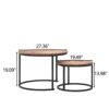 Tok Mark Traders Modern Sleek  Stylish Golden Rattan Side Table Circle Round Table solid Matte Black finish Legs Sofa Side Table Stool Coffee Bes