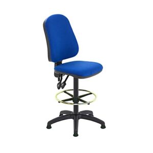 Lab Space - Draughtsman Chair Upholstered in Black, Charcoal or Blue Fabric - High Office Chair, Lab Chair, Bench Chair (Blue)