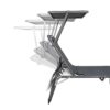 Homecall XXL Aluminium Sun Lounger with Sun Roof Three-Legged Beach bed 200x70 cm Maximum Load 150 kg, Grey textilene, Quick Dry Foam