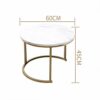 Table FEI Set of 2 Round Nesting Iron Marble Gold Frame Side End Coffee for Living Room Color  C