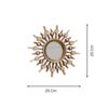 HomeZone Metallic Sunburst Round Wall Mirrors with Distressed Bronze Effect Modern, Lightweight Medieval Gold Steel Aztec Wall Mounted Mirror Set