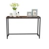MUYUANSU Tall Sofa Side Tables Compact Console Table Modern Entryway Table with Wooden Top Iron StandHallway Table for Living Room DecorSize106