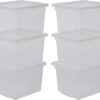 Iris Ohyama, Set of 6, Storage boxes, 10 L, with lid, stackable, garage, bedroom, living room - Useful Storage Box USB-SP - Transparent